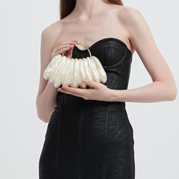 Neiman Marcus Marble Acrylic Cloud Evening Handbag - Picture 2 of 4